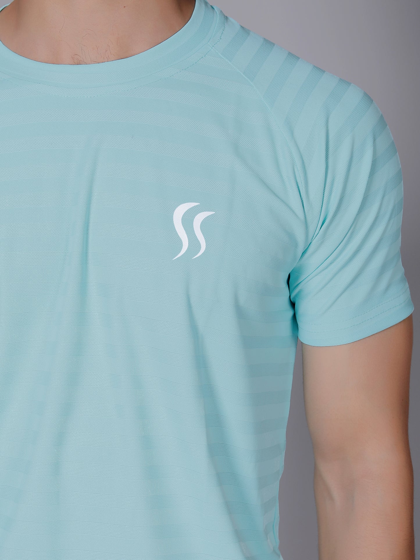 Dry fit sea green and joggers workout combo | Sea green T-shirt and black jogger