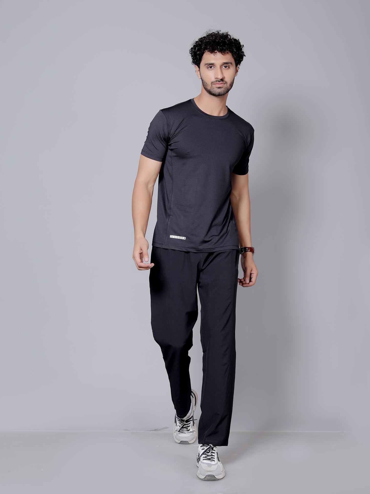 Ultra soft T-shirt and joggers workout combo | Black T-shirt and black jogger