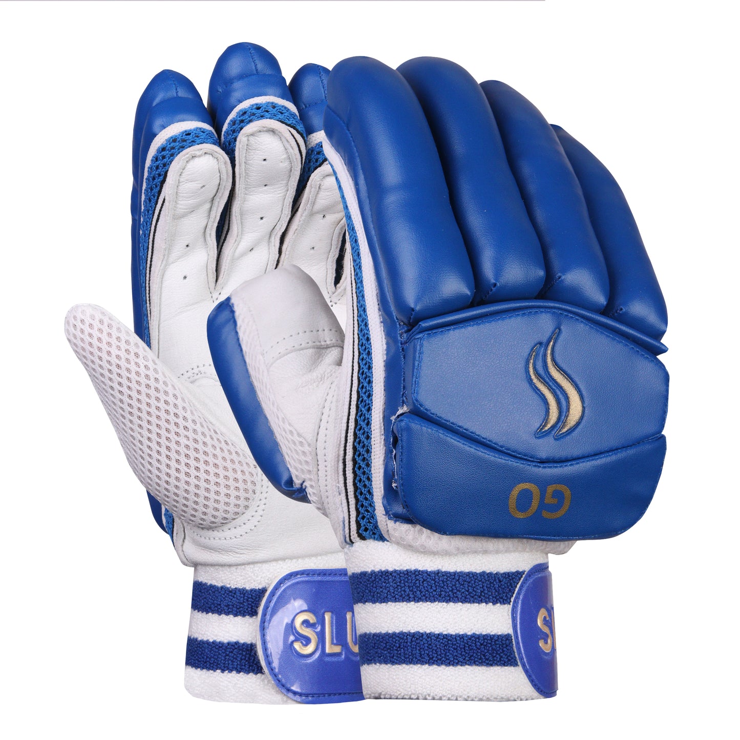 A pair of blue cricket batting gloves by SLUGGER,best gloves available online for purchase.