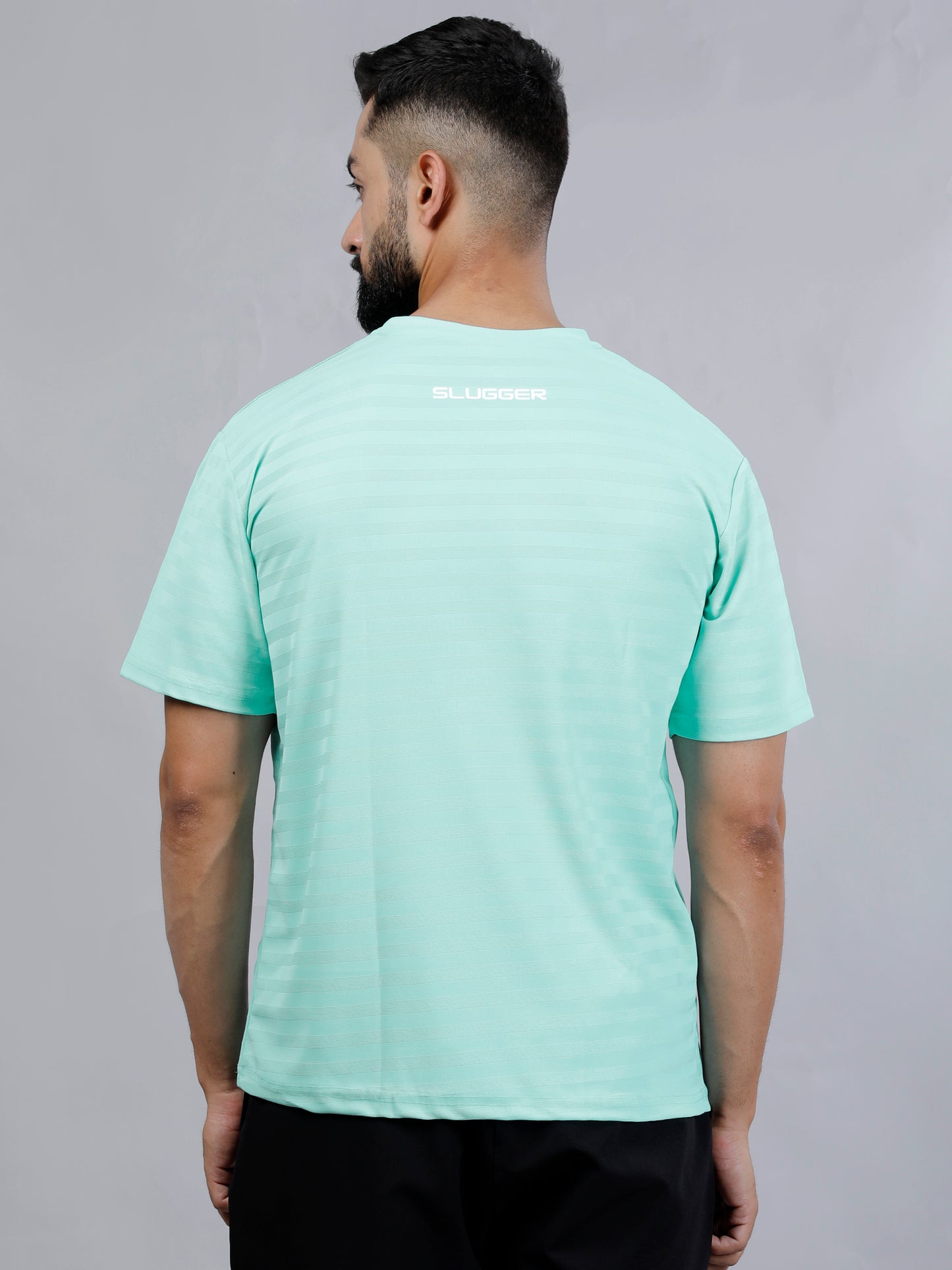 Sea green Dry fit workout motivation T-shirt by Slugger | Regular Fit & Round Neck