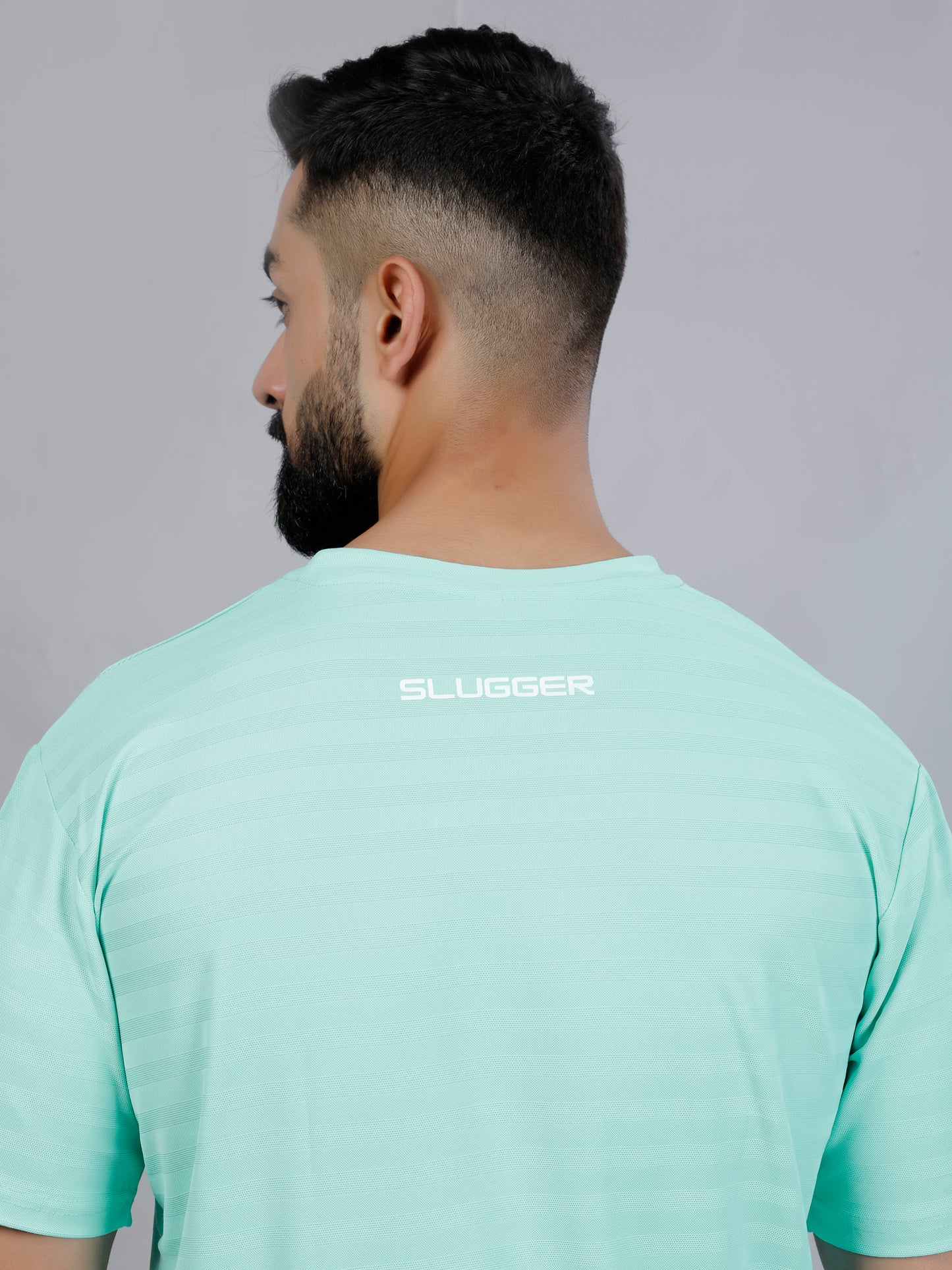 Sea green Dry fit workout motivation T-shirt by Slugger | Regular Fit & Round Neck