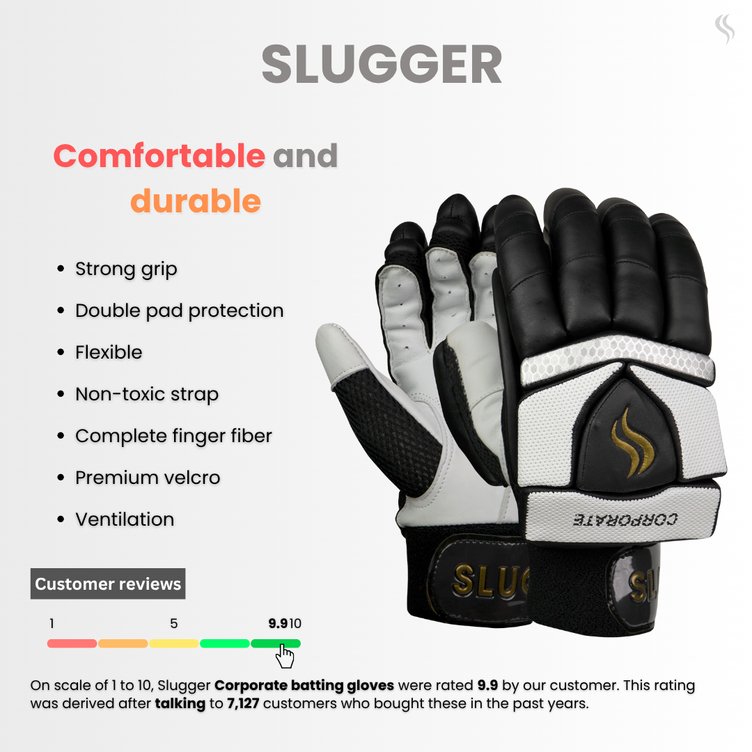 Slugger Cricket Batting Gloves Black Colour Corporate series