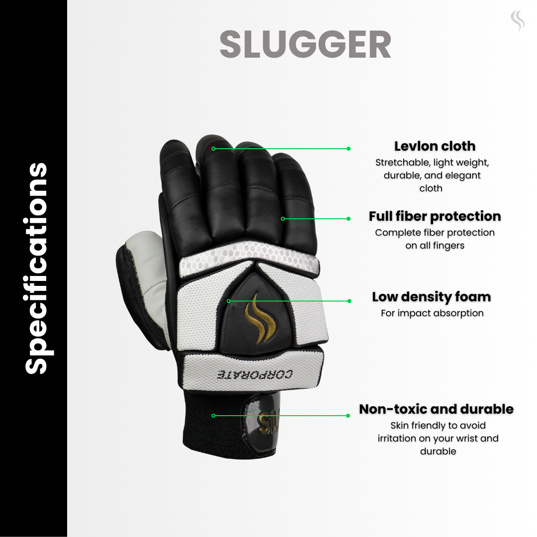 Slugger Cricket Batting Gloves Black Colour Corporate series