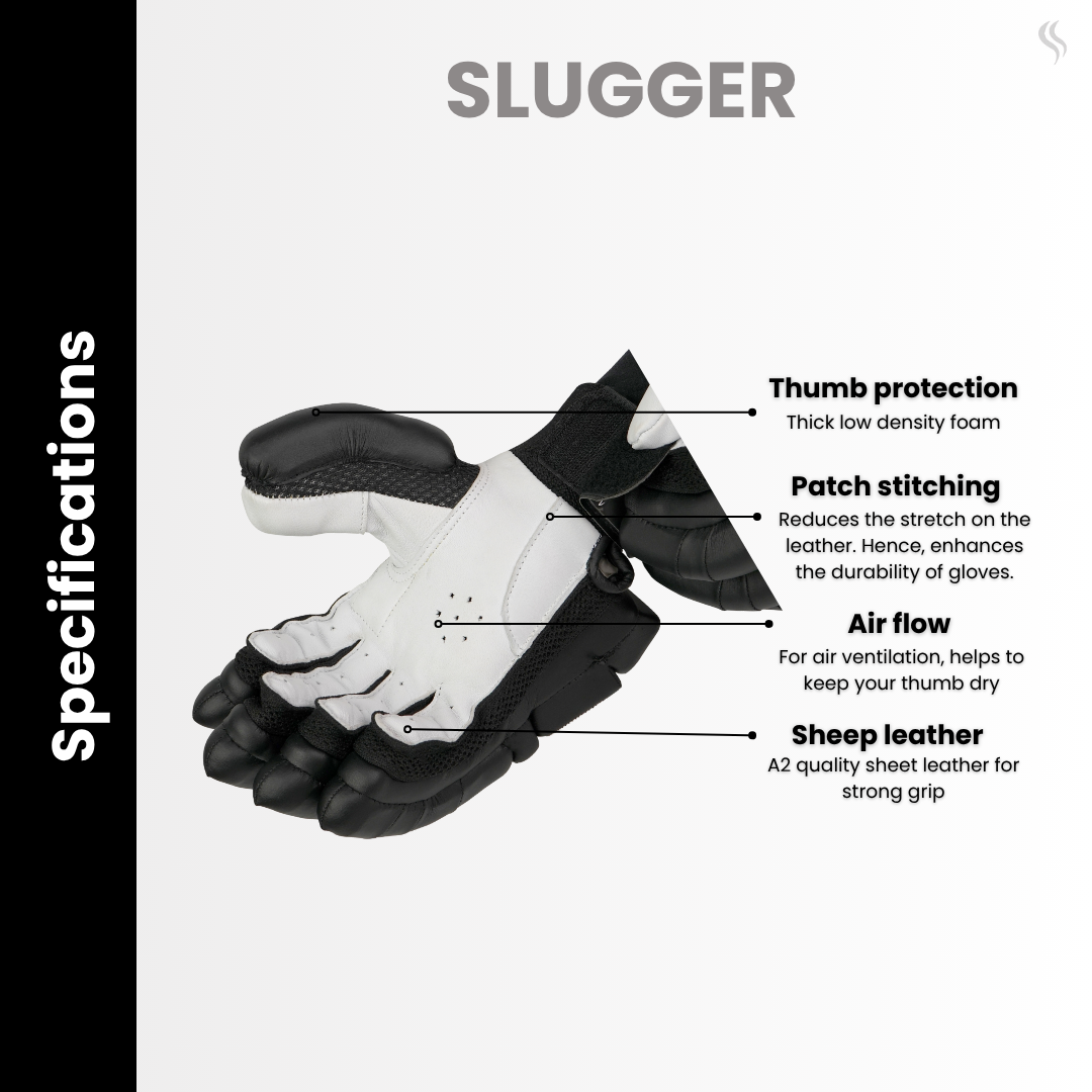 Slugger Cricket Batting Gloves Black Colour Corporate series