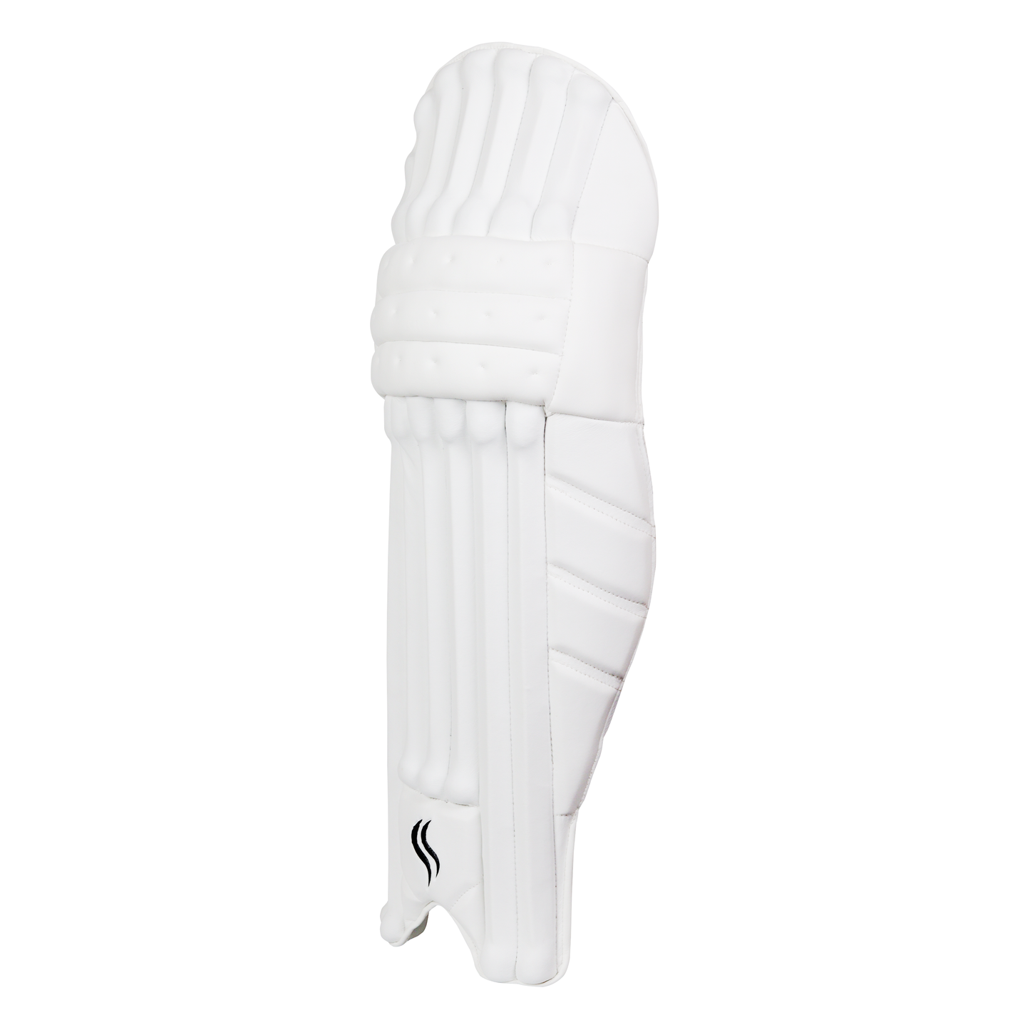 The Slugger player cricket batting pad, displayed sideways, radiates a clean, flawless design with a touch of elegance.