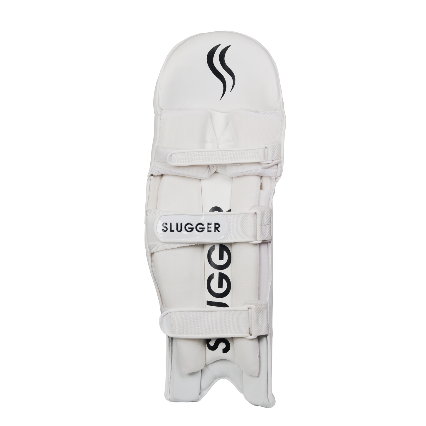 The Slugger player cricket batting pad, back side forward, boasts a sleek, flawless design with unmatched craftsmanship.