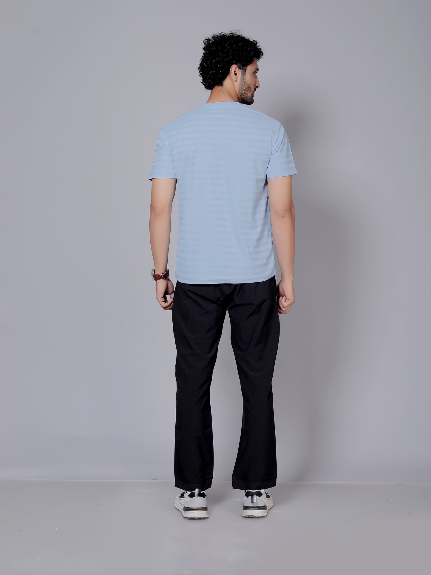 Dry fit sky blue dot and joggers workout combo | Black Neon T-shirt and black jogger