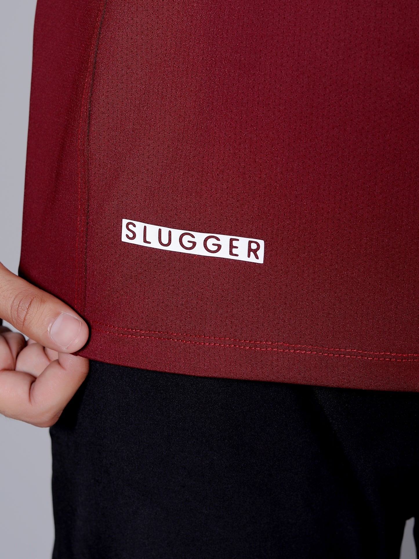 Ultra soft T-shirt and joggers workout combo | Maroon T-shirt and black jogger