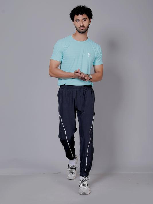Dry fit sea green and joggers workout combo | Sea green T-shirt and black jogger