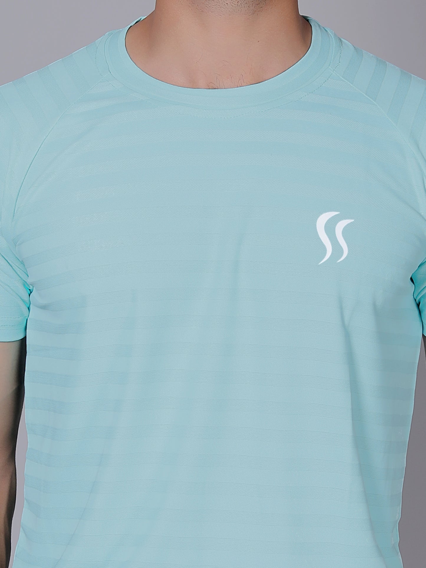 Dry fit sea green and joggers workout combo | Sea green T-shirt and black jogger