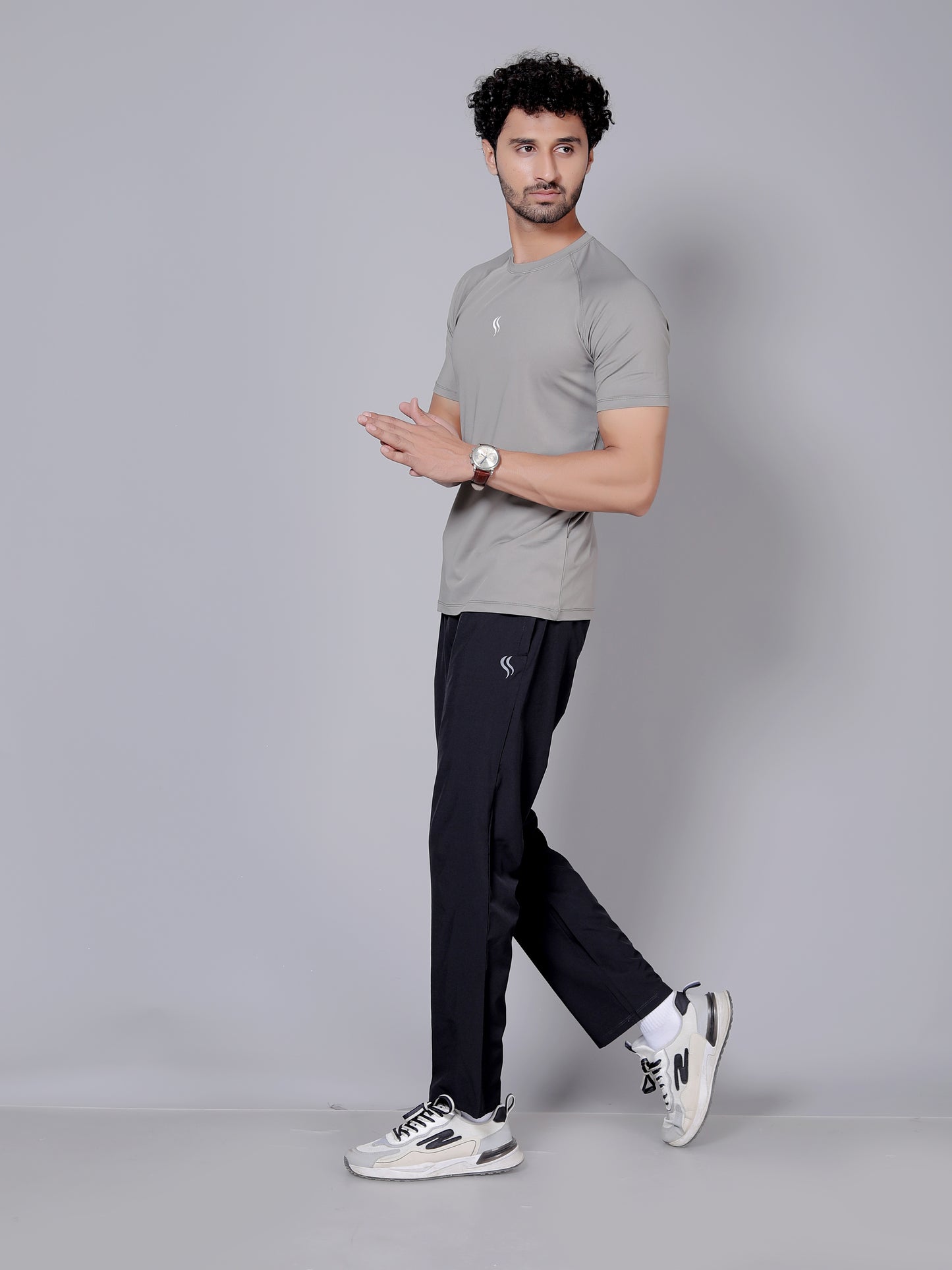 Ultra soft T-shirt and joggers workout combo | Amber T-shirt and black jogger
