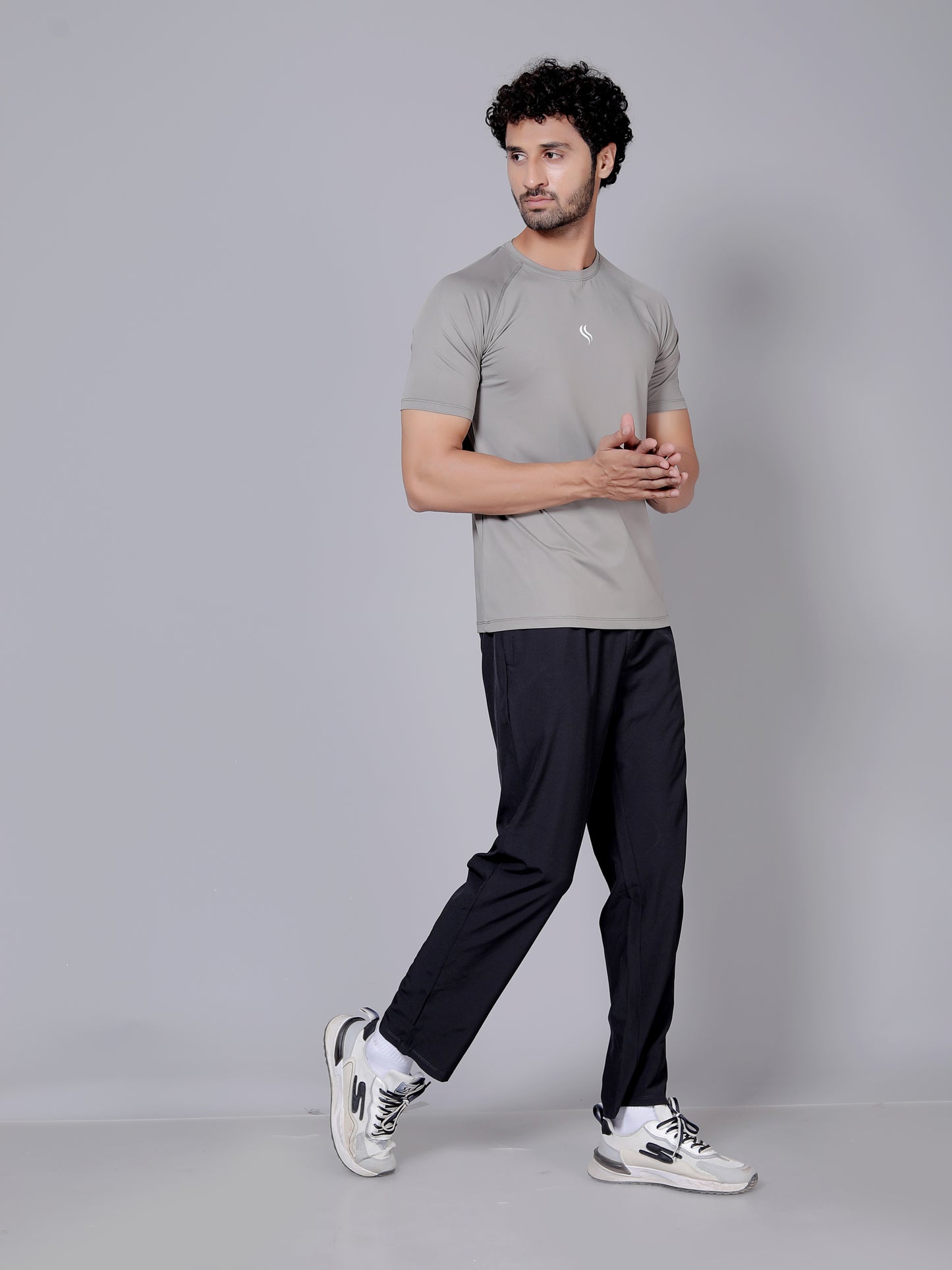 Ultra soft T-shirt and joggers workout combo | Amber T-shirt and black jogger
