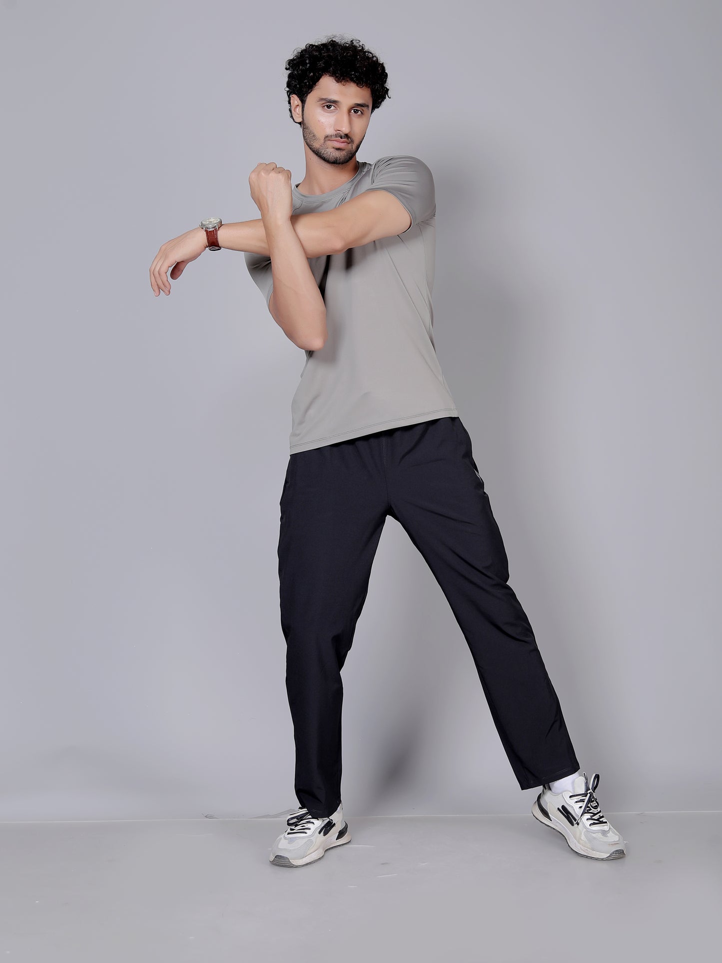 Ultra soft T-shirt and joggers workout combo | Amber T-shirt and black jogger