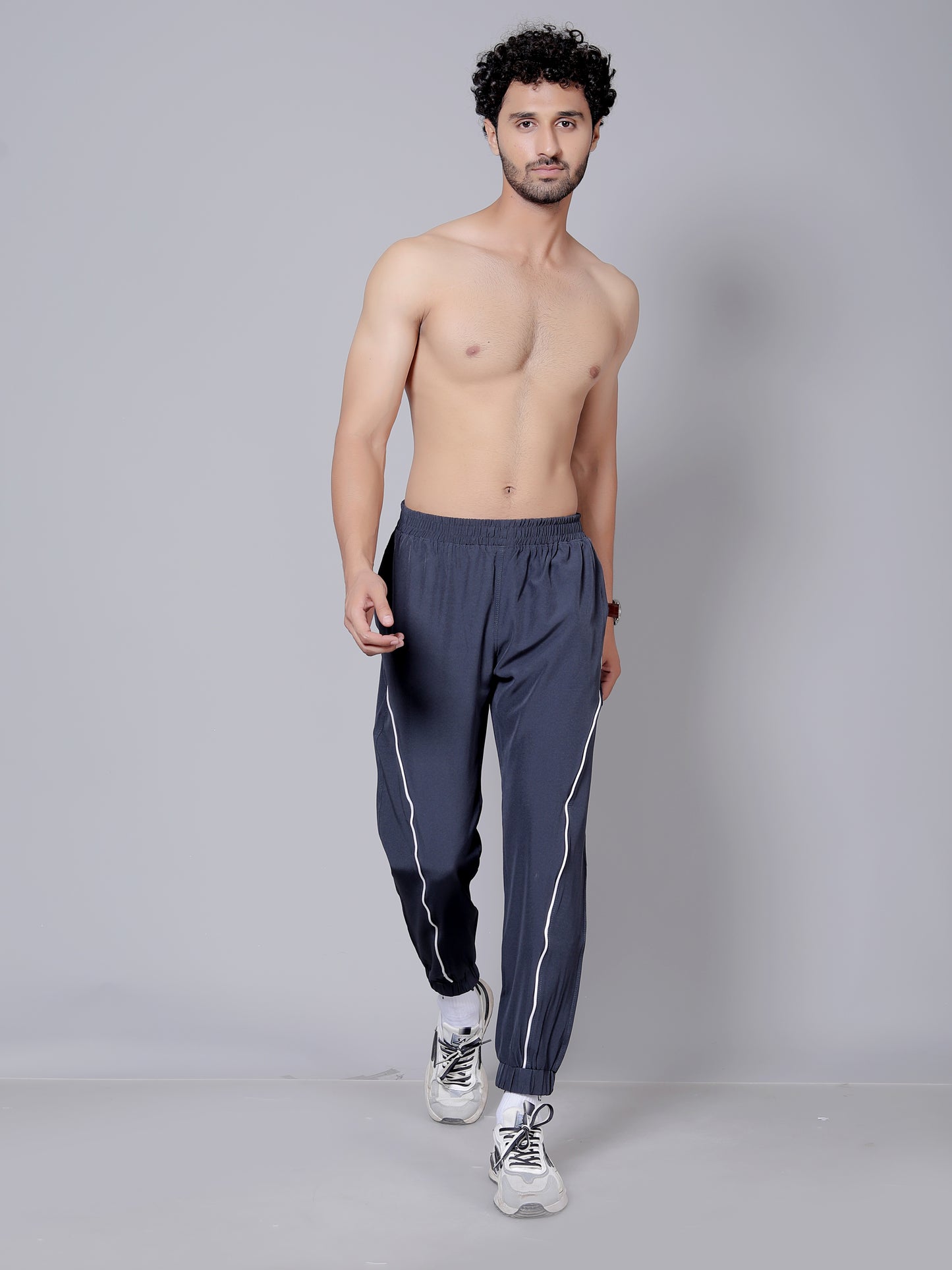 Dark grey stripped Jogger | Stretchable and comfortable