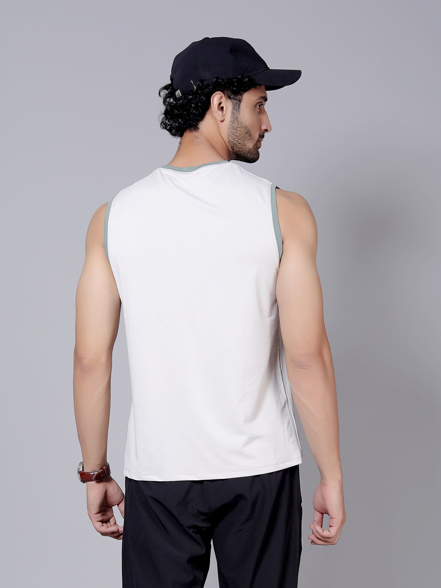 Ultra soft Cut sleeves Sports T-Shirt | Softest, lightest, and most breathable fabric | White and green colour