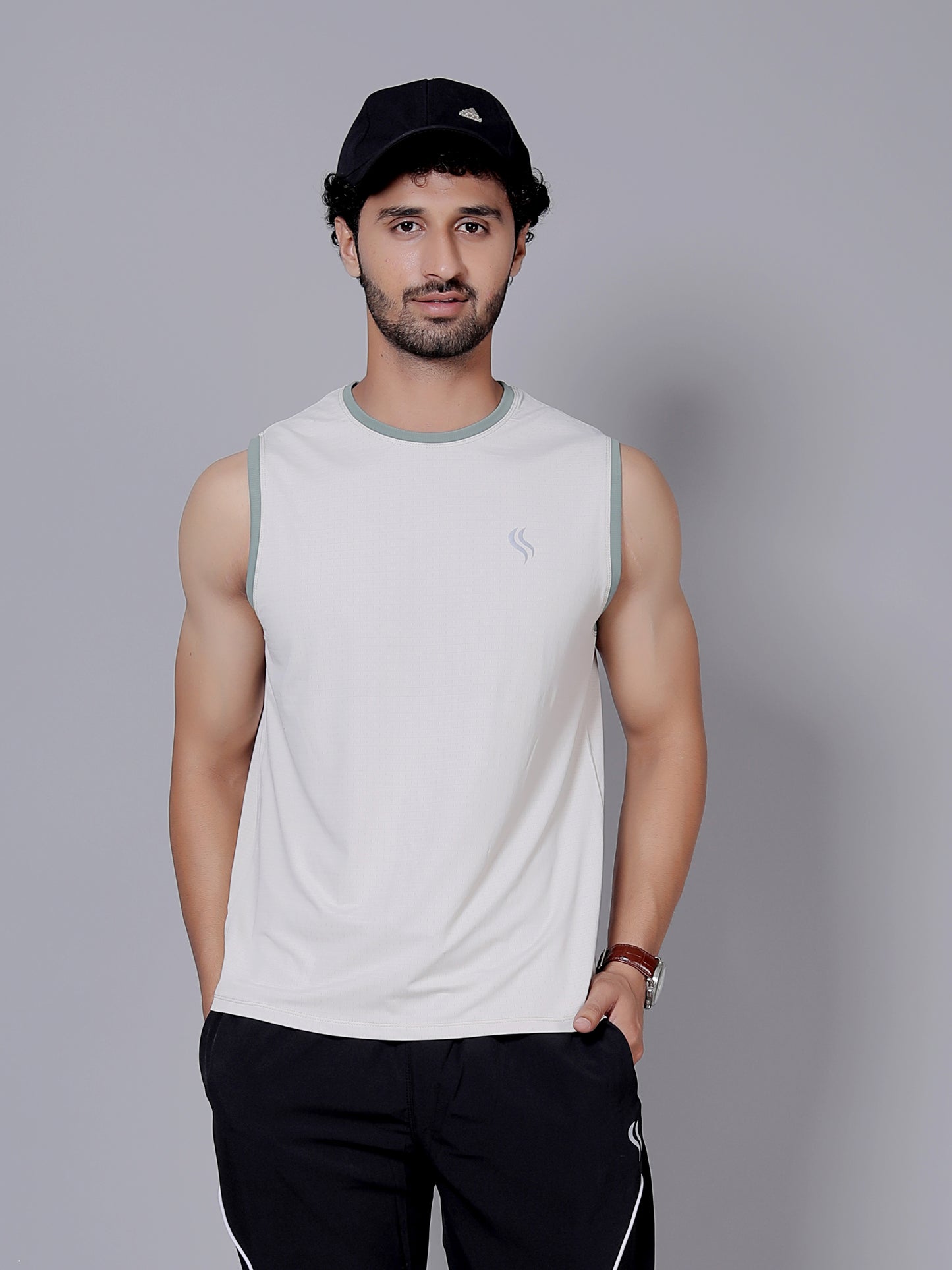 Ultra soft Cut sleeves Sports T-Shirt | Softest, lightest, and most breathable fabric | White and green colour