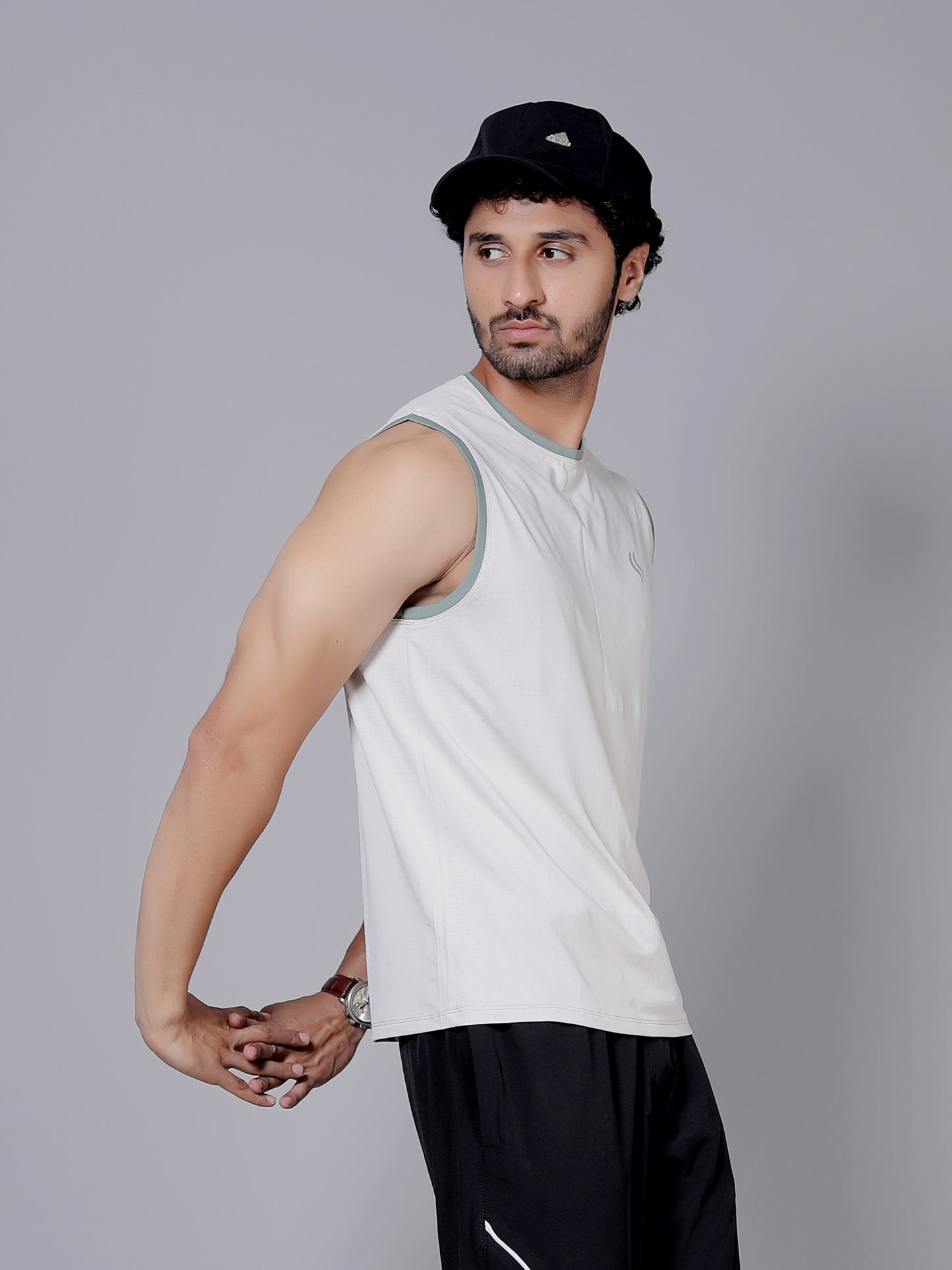 Ultra soft Cut sleeves Sports T-Shirt | Softest, lightest, and most breathable fabric | White and green colour