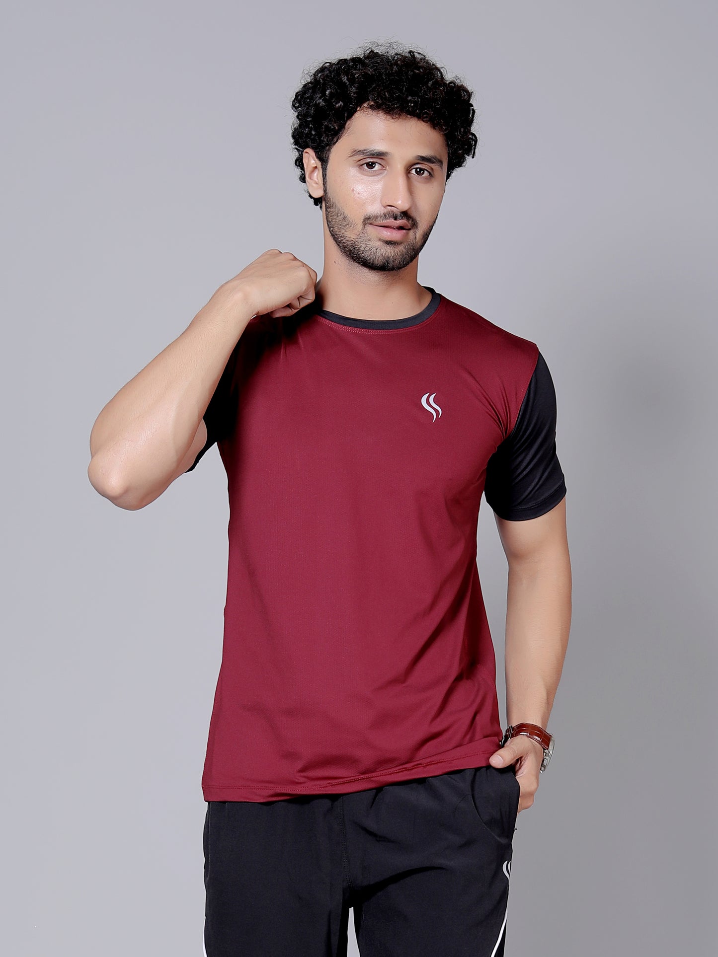 Ultra soft Sports T-Shirt | Softest, lightest, and most breathable fabric | Maroon and black colour