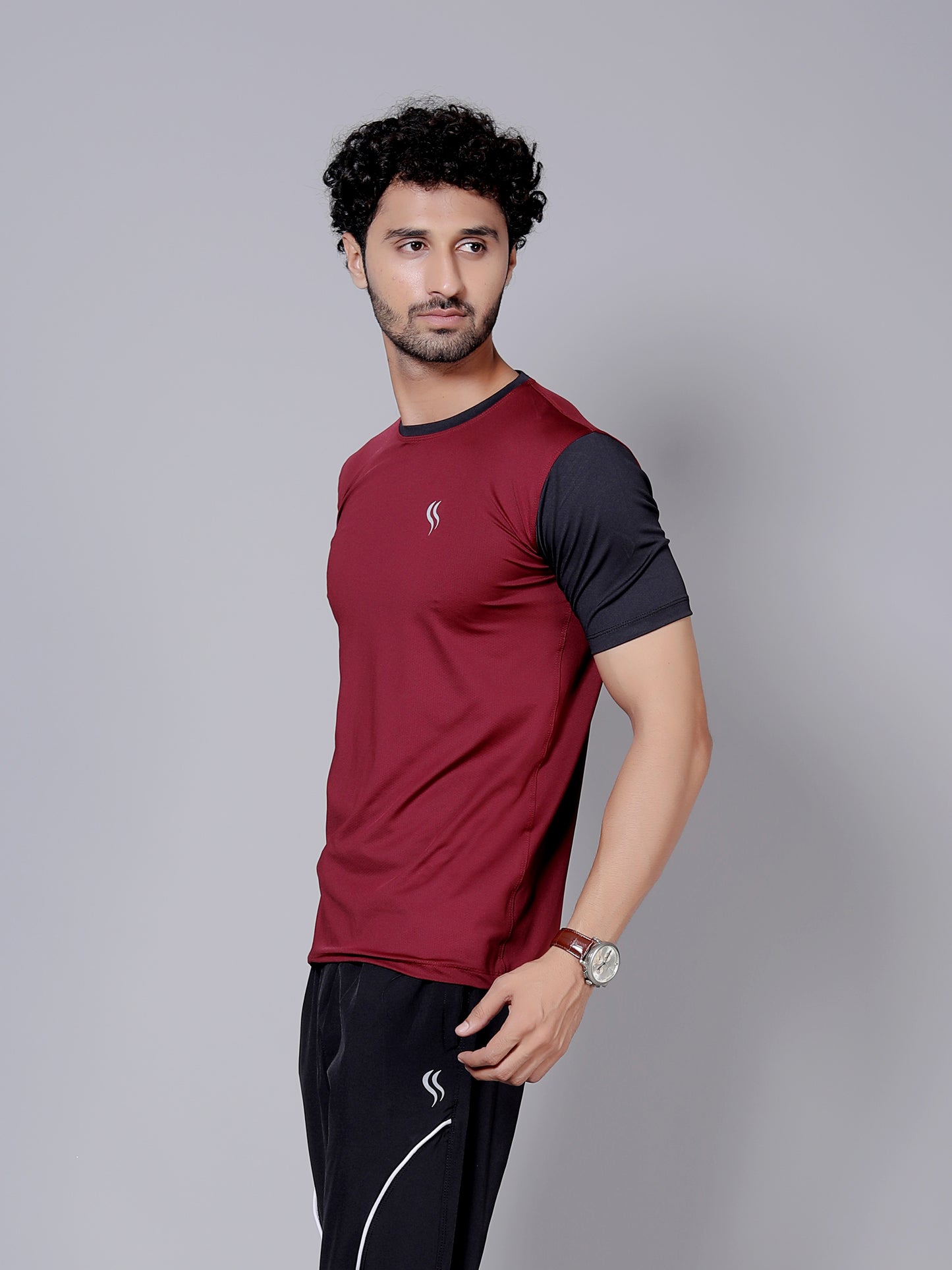 Ultra soft Sports T-Shirt | Softest, lightest, and most breathable fabric | Maroon and black colour
