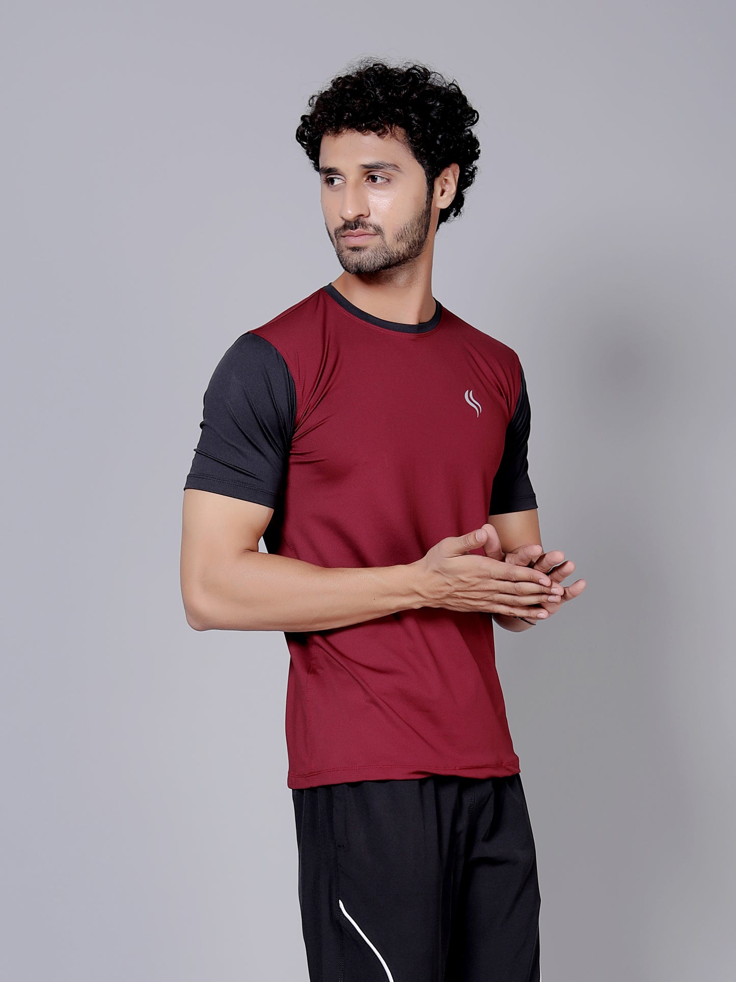 Ultra soft Sports T-Shirt | Softest, lightest, and most breathable fabric | Maroon and black colour