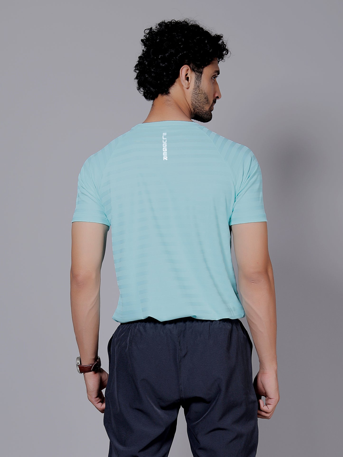Dry fit sea green and joggers workout combo | Sea green T-shirt and black jogger