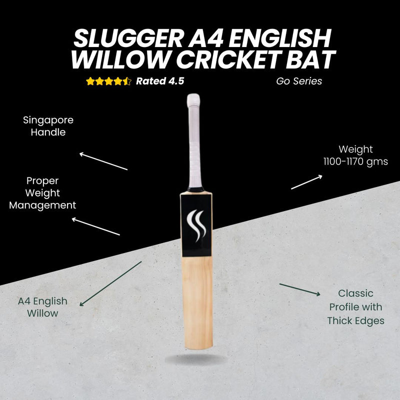 SLUGGER A4 English Willow Cricket bat (GO Series)