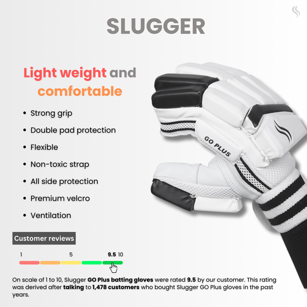 SLUGGER GO Plus Cricket Batting gloves (PVC material)