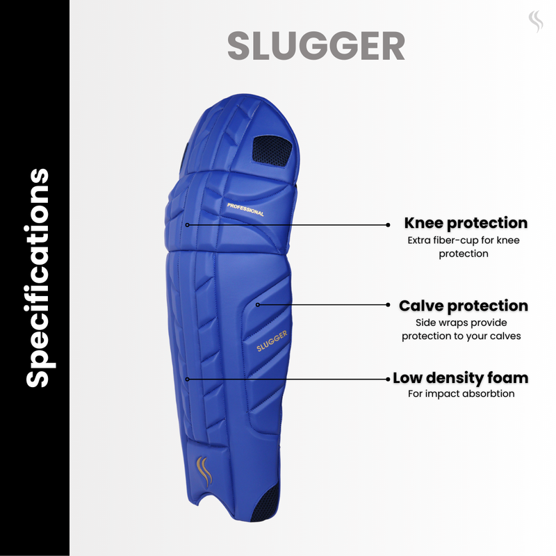 SLUGGER Professional Blue Cricket Batting Pads or Leg Guards (Lovelon material)