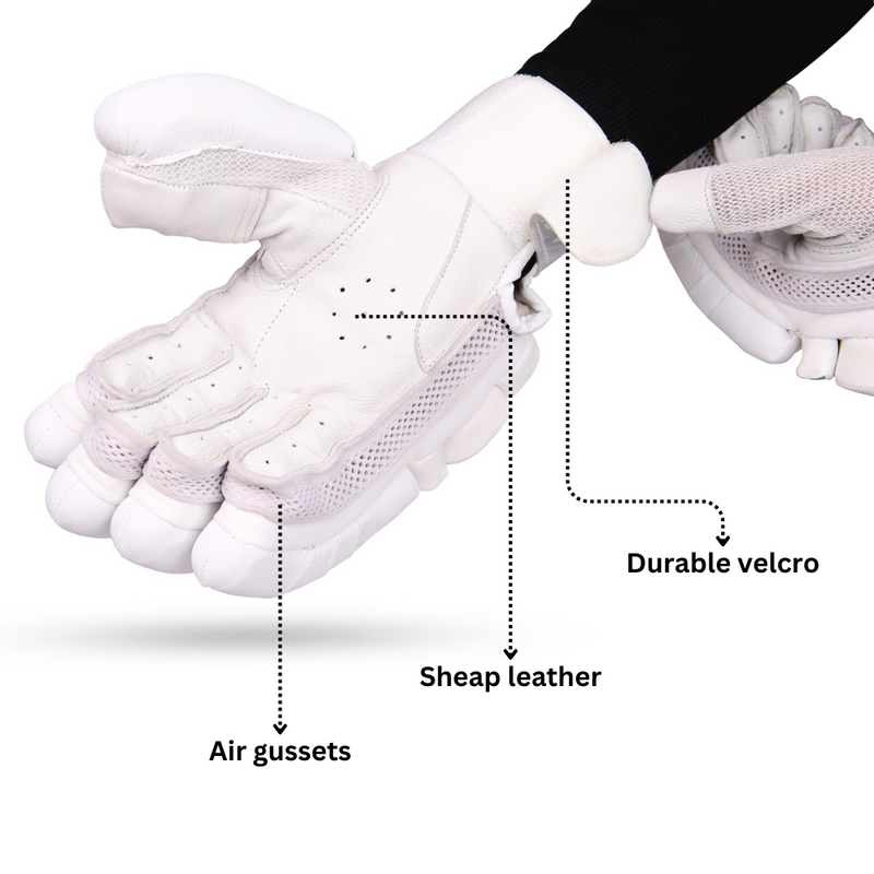 SLUGGER Corporate combo of White Batting Leg guards/Pads and White Gloves (2 products)