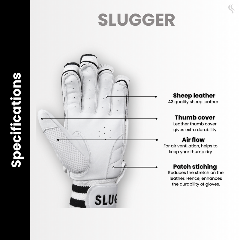 SLUGGER GO Plus Cricket Batting gloves (PVC material)