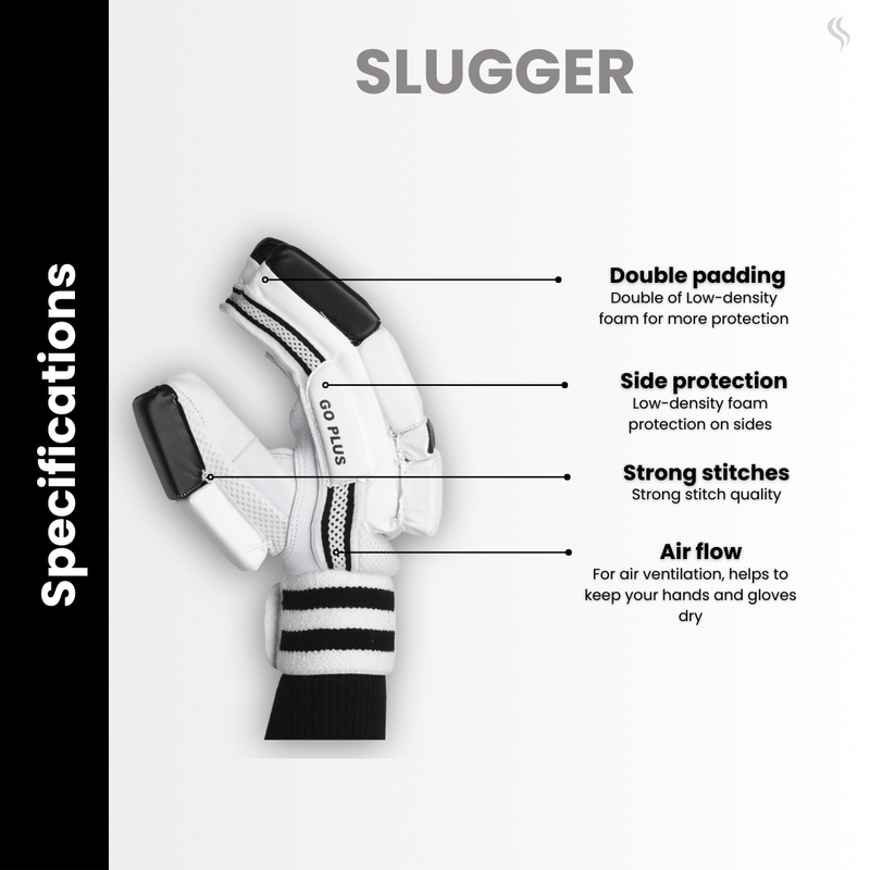 SLUGGER GO Plus Cricket Batting gloves (PVC material)