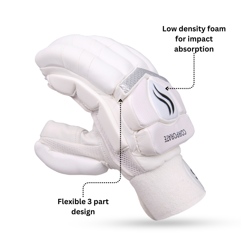 SLUGGER Corporate combo of Black Batting Leg guards/Pads and White Gloves (2 products)