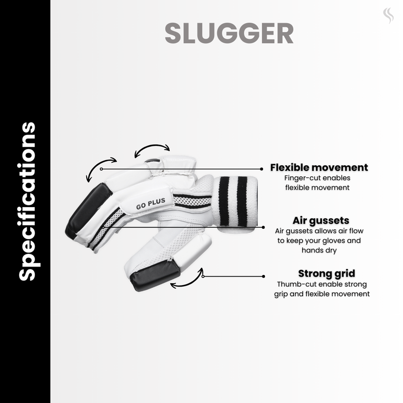 SLUGGER GO Plus Cricket Batting gloves (PVC material)