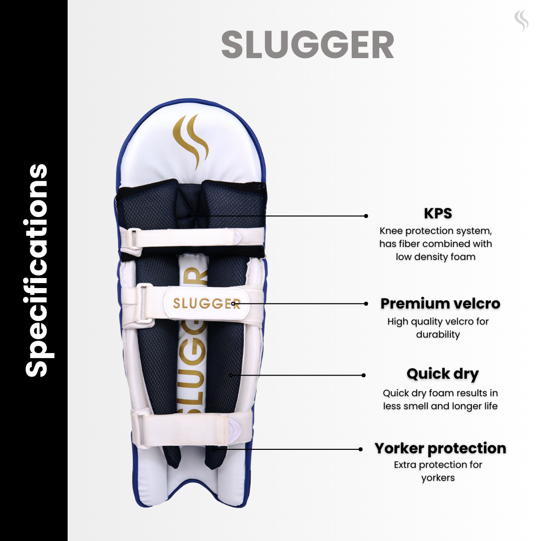 SLUGGER Professional Blue Cricket Batting Pads or Leg Guards (Lovelon material)