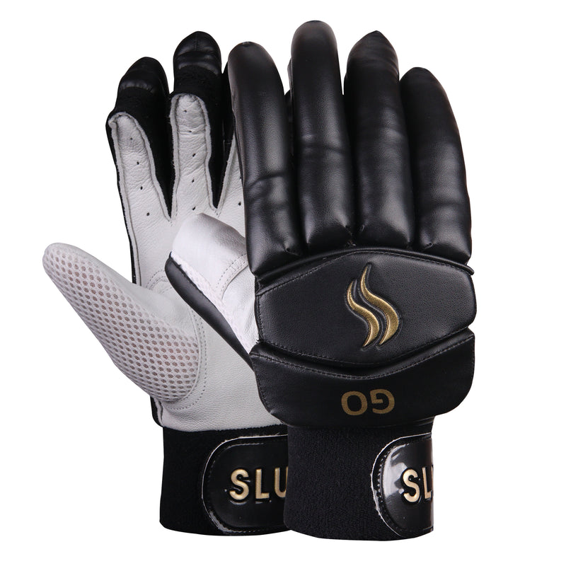 SLUGGER GO Black Cricket Batting gloves (PVC material)