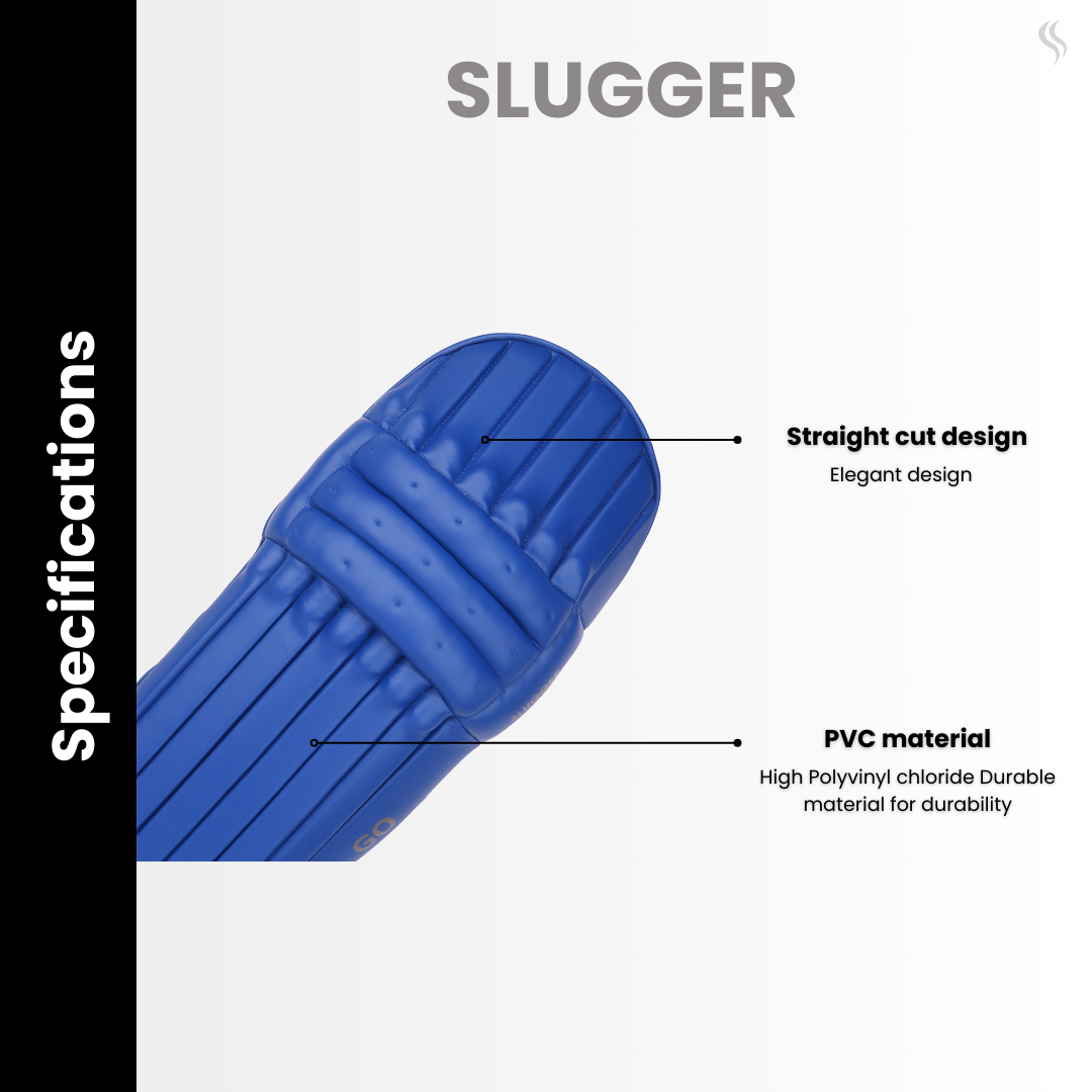 SLUGGER GO Blue series combo of Cricket Batting leg guards/pads and Gloves (PVC)