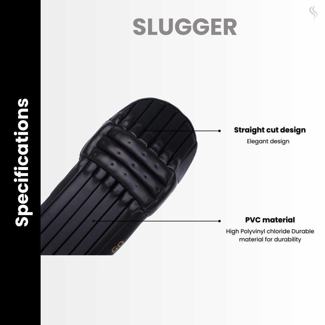 SLUGGER GO Black Cricket Batting Pads or Leg guards (PVC material)