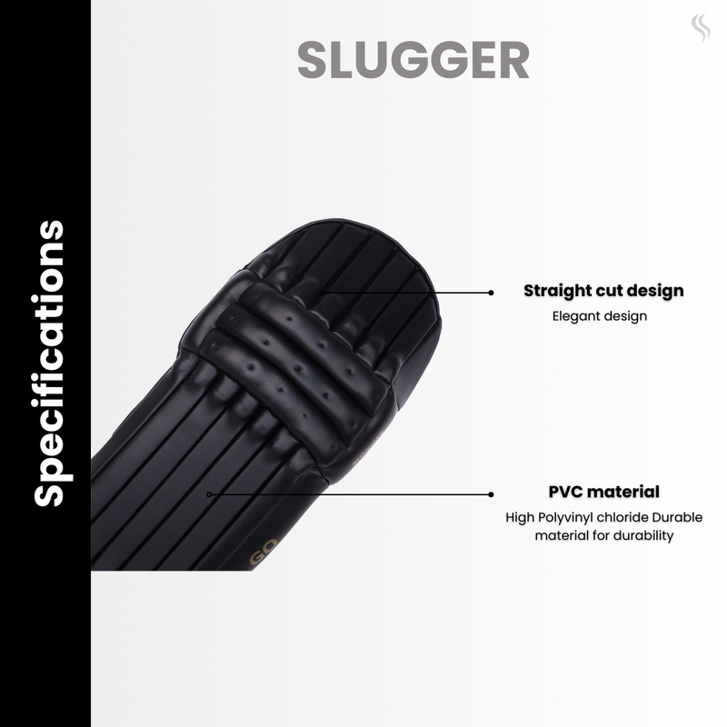 SLUGGER GO Black Cricket Batting Pads or Leg guards (PVC material)