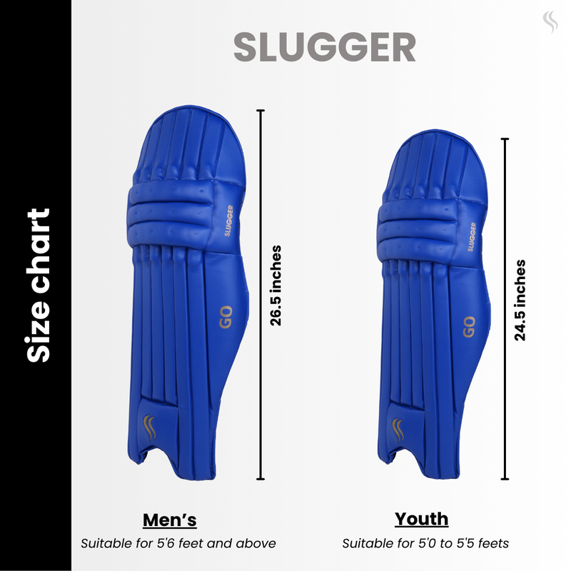 SLUGGER GO Blue Cricket Batting Pads or Leg guards (PVC material)