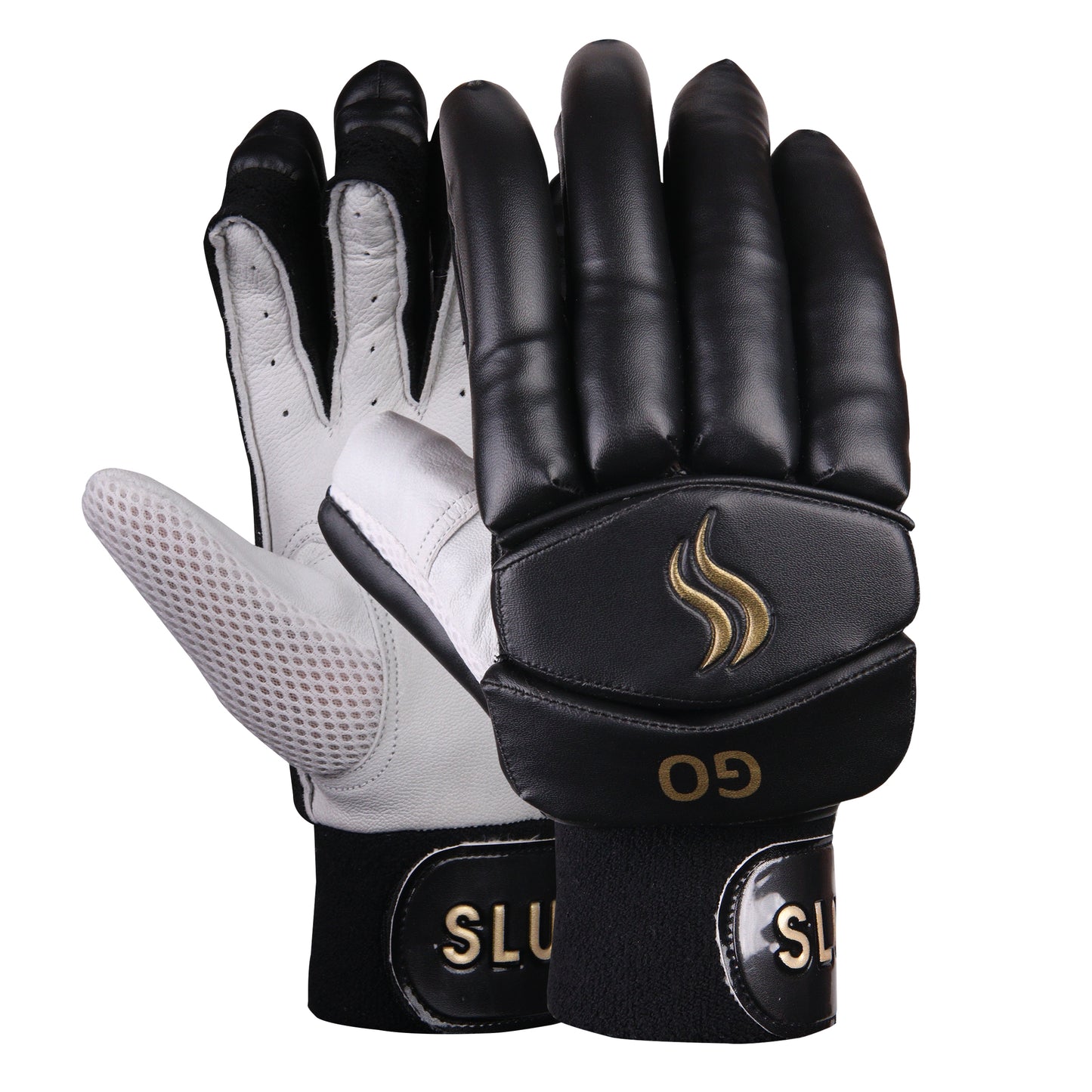 A pair of black cricket batting gloves by SLUGGER,best gloves available online for purchase.