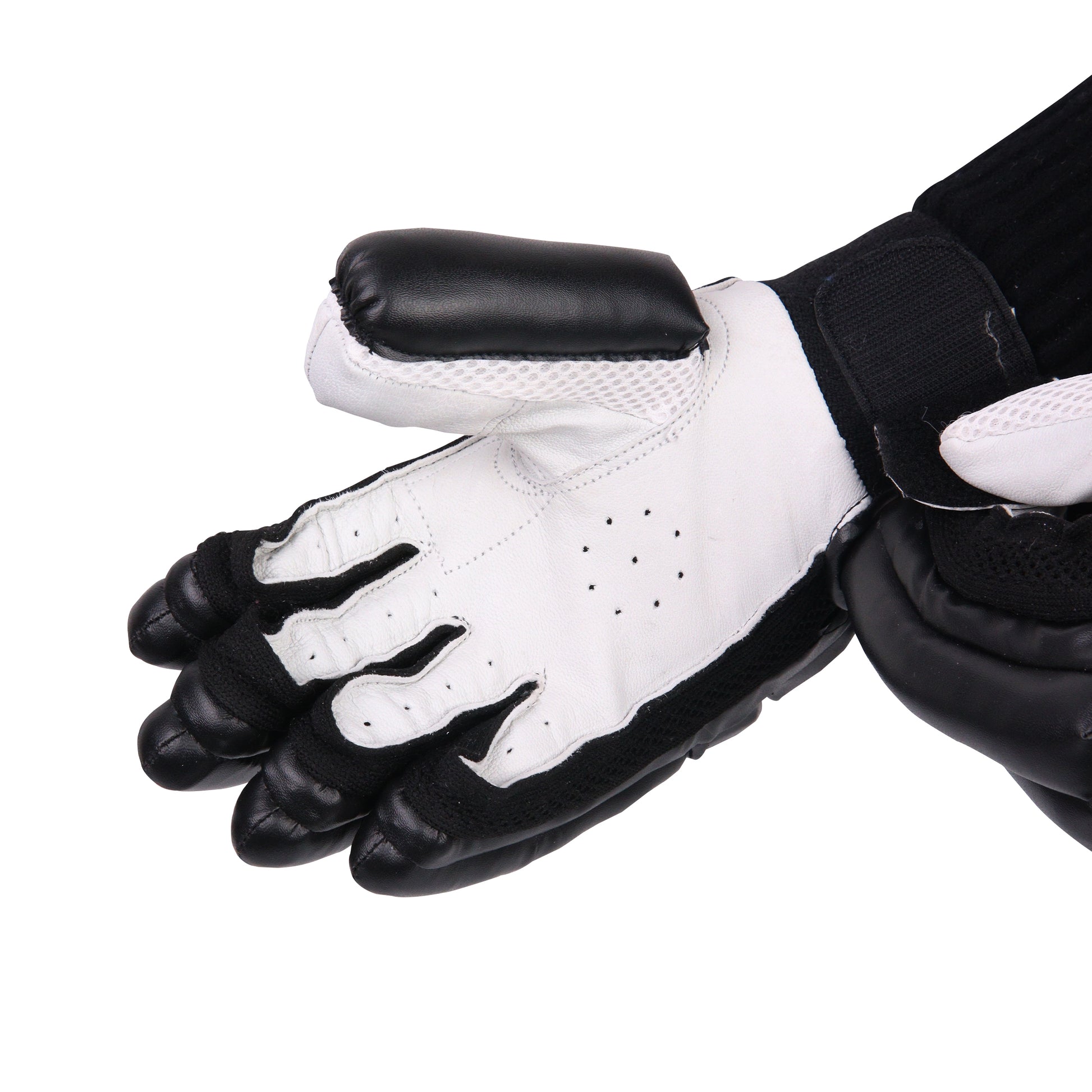 The Slugger Go cricket batting glove, palm facing forward, with its sleek contours and refined design reflecting both precision and high-quality craftsmanship.