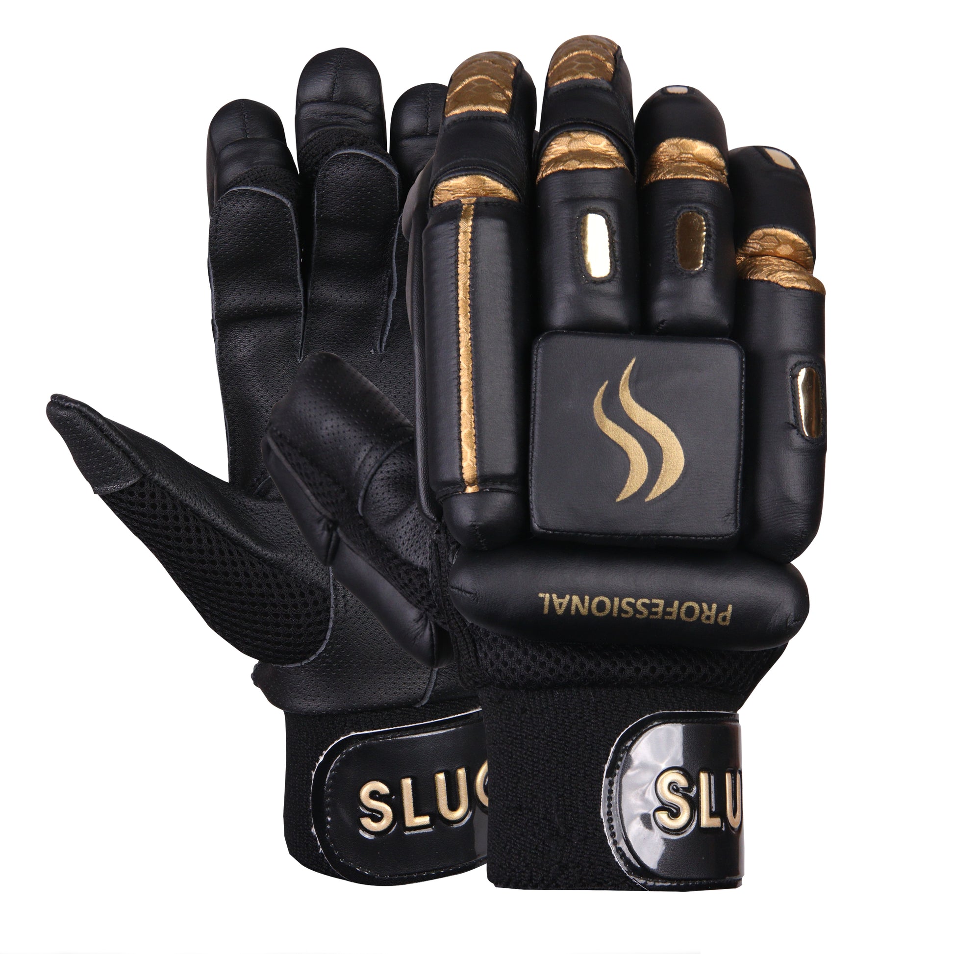 Slugger Cricket Batting Gloves Black Color Professional series Black Mens Right handed batsman