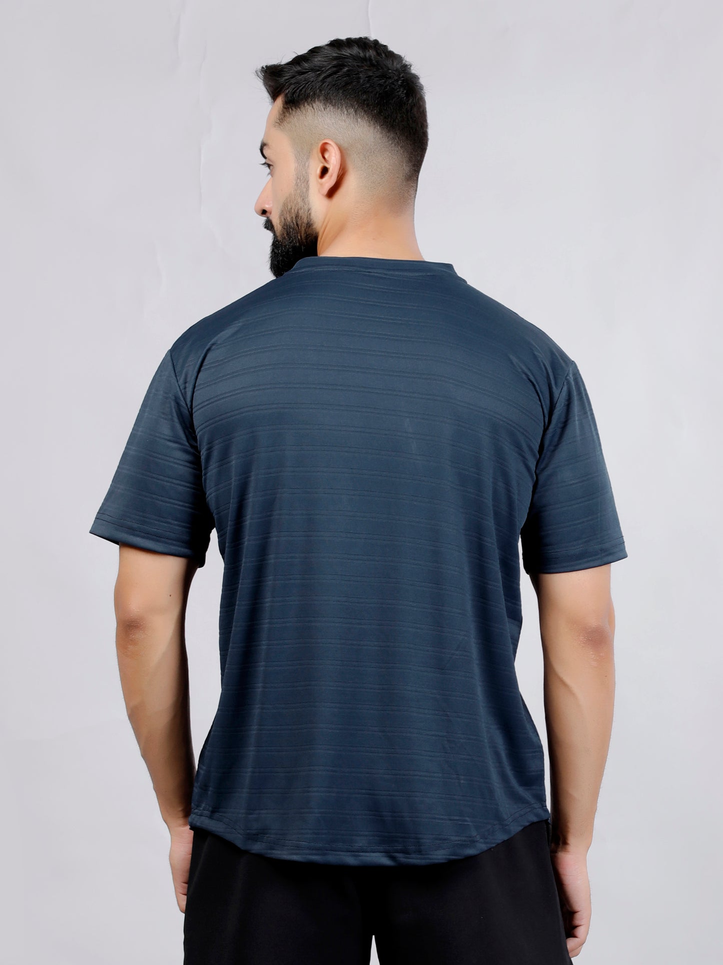 Navy blue Dry fit workout and gym T-shirt by Slugger | Regular Fit & Round Neck