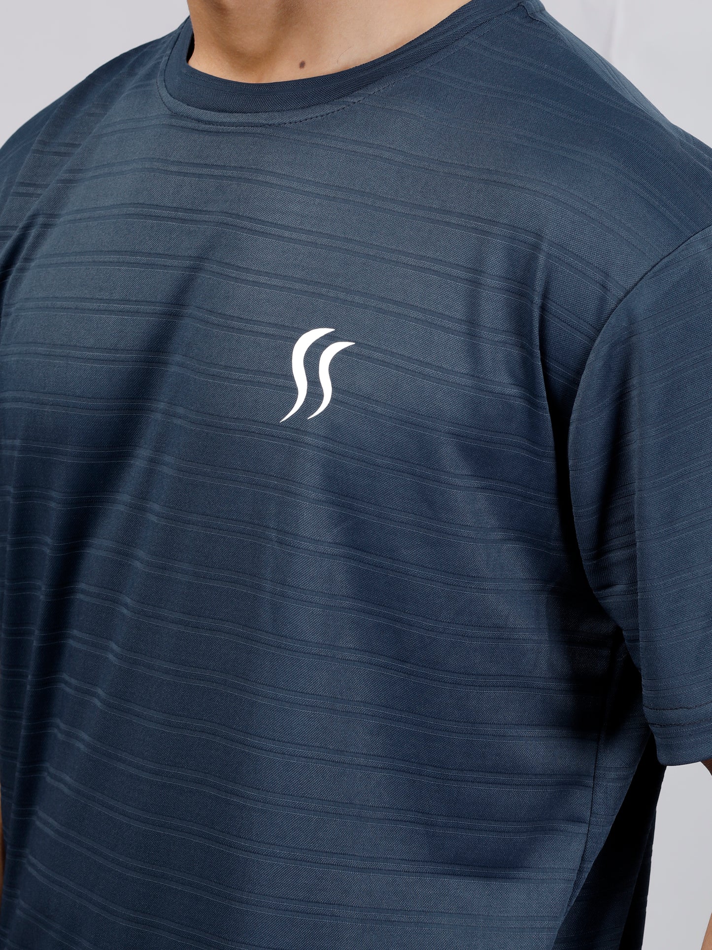 Navy blue Dry fit workout and gym T-shirt by Slugger | Regular Fit & Round Neck