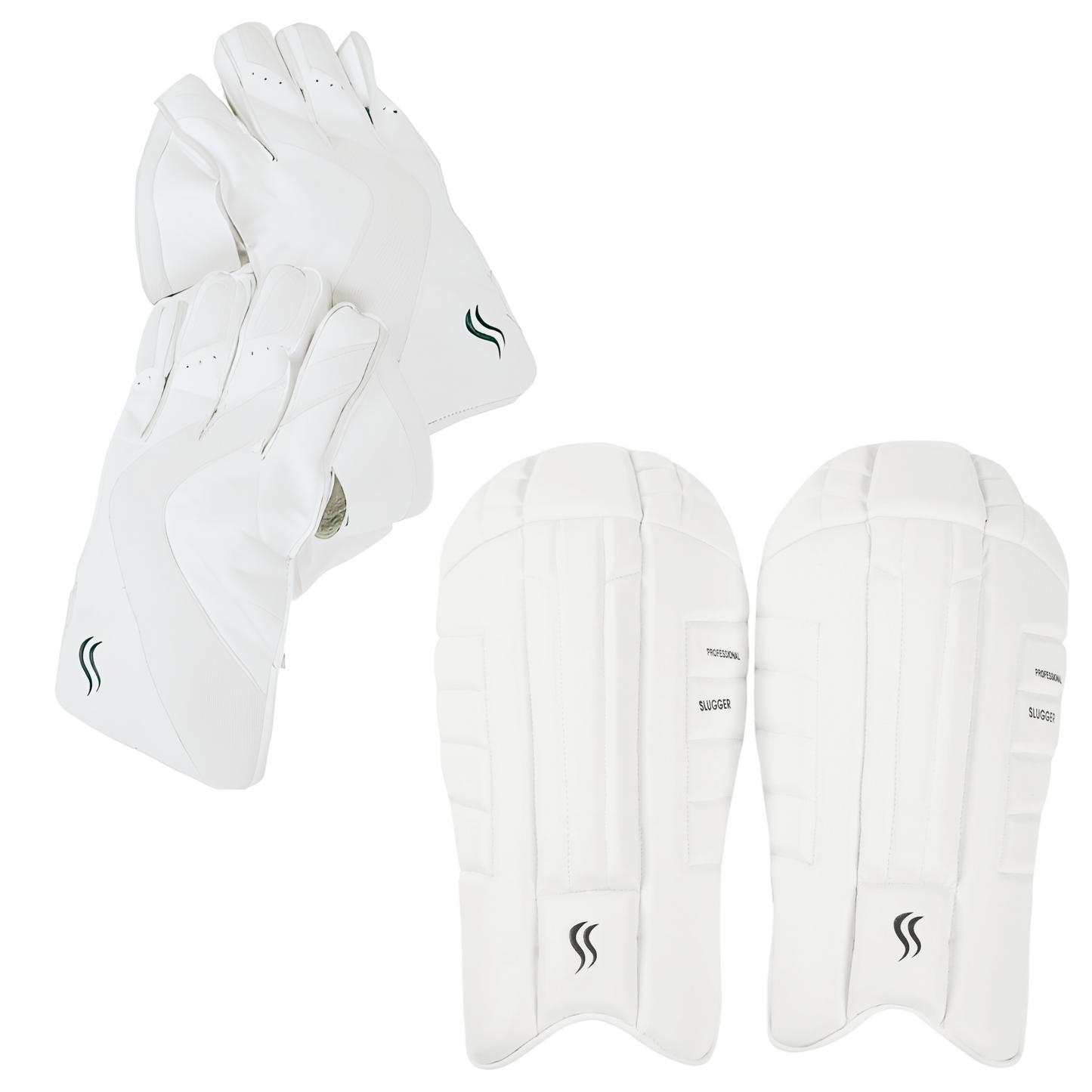 Slugger Professional Cricket Wicket Keeping combo of Gloves and Pads (Levlon and Leather)