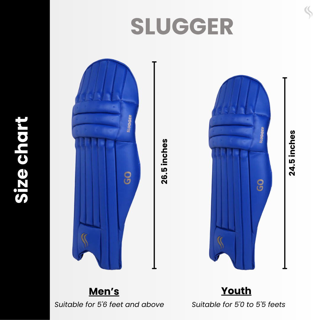 SLUGGER GO Blue Cricket Batting Pads or Leg guards (PVC material)