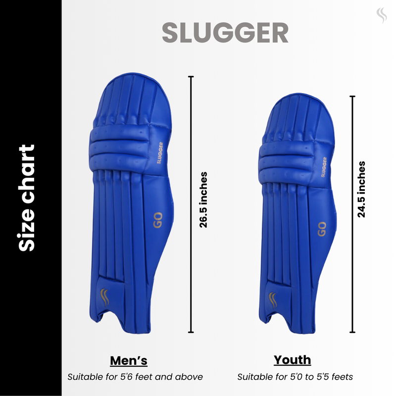 SLUGGER GO Blue Cricket Batting Pads or Leg guards (PVC material)