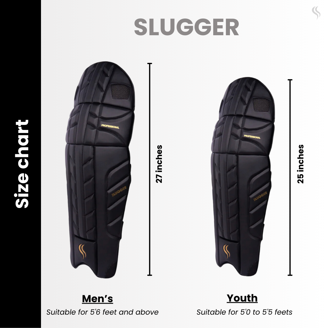 SLUGGER Professional Black Cricket Batting Pads or Leg Guards (Lovelon material)