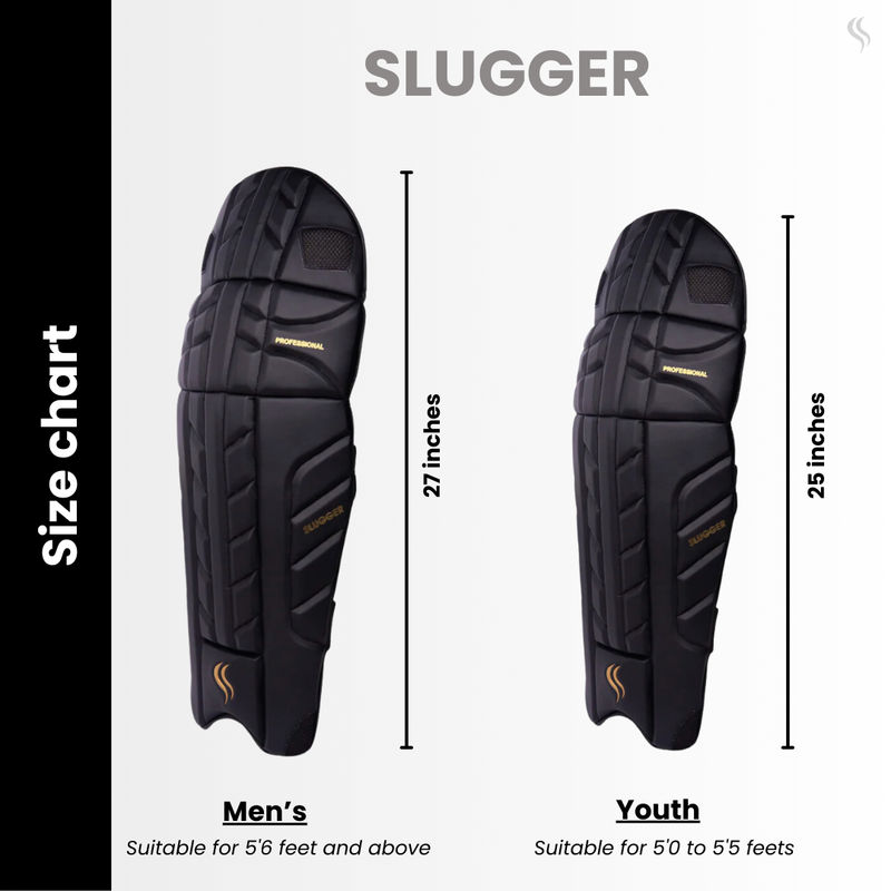 SLUGGER Professional Black Cricket Batting Pads or Leg Guards (Lovelon material)